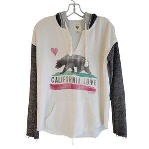 Billabong California Love Bohemian Terry Cloth Hoodie Sweatshirt Size M